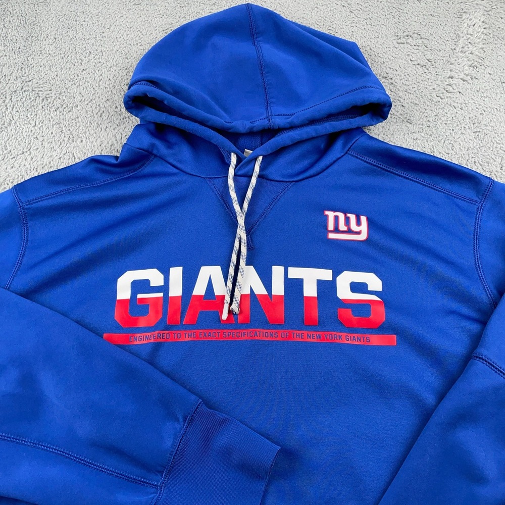 New York Giants Hoodie Mens XL Blue Team Issued Game Worn Coach Nike Pullover
